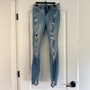 Hollister Womens Ripped Skinny Jeans
